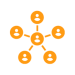 mediatalent netwerk symbool geel transparant